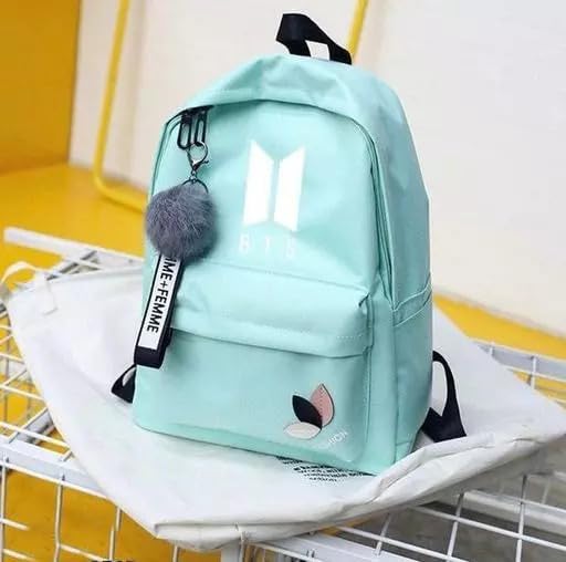 Image of BTS Backpack for Girls | K-Pop School Bag with Trendy Design & Keychain | Waterproof Lightweight Travel & College Women Backpacks for Teens | Shoulder Bags | Gift For Girls