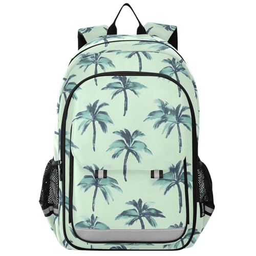 Sac à dos ordinateur enfants palmiers vert anti-choc et léger