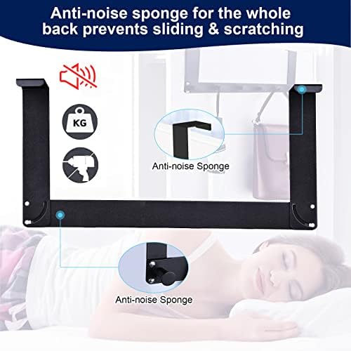 AiQInu Door Hook Black Stainless Steel Door Hook with 6 Round Hooks Door Hook Rack Clothes Hooks Door No Drilling Foldable Easy Storage Coat Rack for 3-4.5 cm Thick Door, Strong Hooks