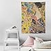 Gustav Klimt Lady with A Fan Fan Prints Wall Art Poster Wall Art Tapestry Scroll Tapestries Painting Picture Living Room Decor Home Bedroom 30
