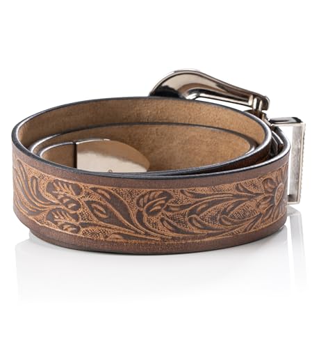 Angus Stoke western belt - Genuine buffalo leather - men's cowboy western & rodeo belt - hand-carved leather belt Jessy4