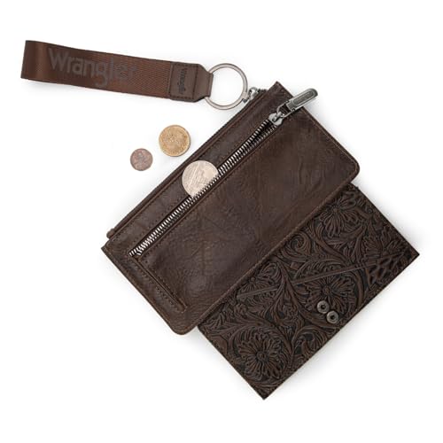 X Wrangler Wristlet Wallets for Women Western Clutch Wallet Card Cases & Money Organizers Bifold Wallet with Zipper Pocket