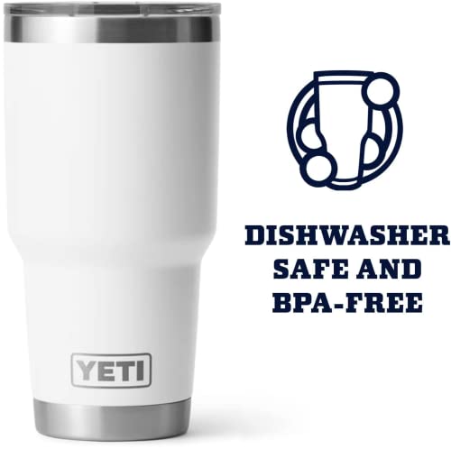 Yeti Rambler 30 Oz Stainless Steel Vacuum Insulated Tumbler W/Magslider Lid, White #TOP3