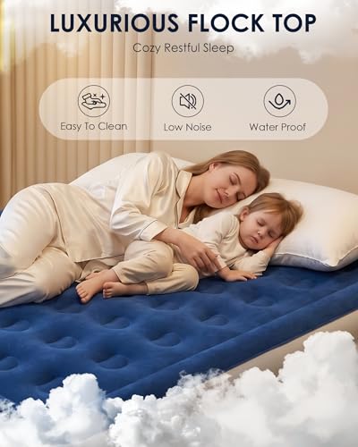 Image of King Air Mattress with Built in Pump, 18 inch King Size Inflatable Mattress,