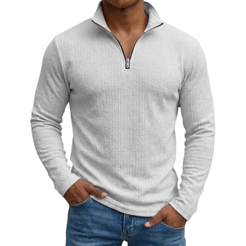 Sweat à fermeture éclair quart pour homme pull chaud contre le froid
