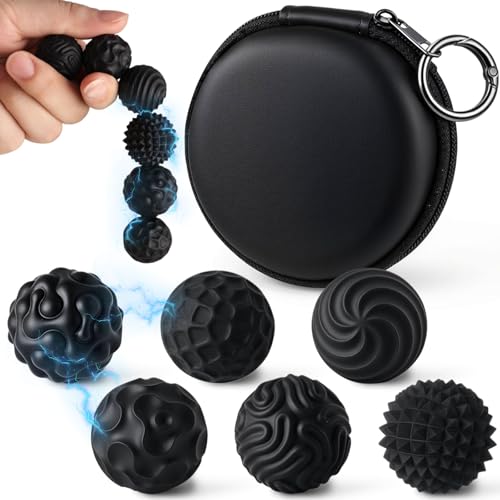 LOVESTOWN 6 PCS Magnetic Fidget Balls, Silicone, Black