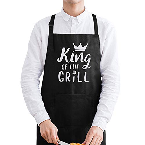 King of The Grill Apron, BBQ Grill Apron - Funny Apron for Men