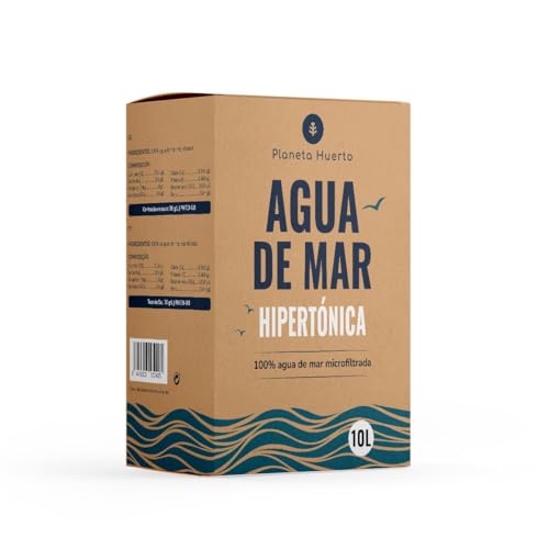 PLANETA HUERTO | Agua de Mar 10 L Microfiltrada 100% Pura Procedente del Mar Mediterráneo - Agua de Mar para Beber Hipertónica - Agua de Mar Nutrientes esenciales intactos
