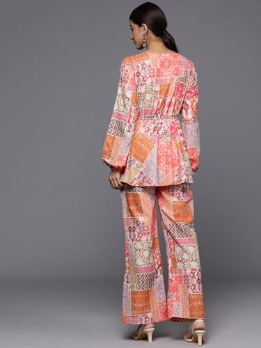 Image of Varanga Women Lavender Floral Printed Cotton Co-Ords