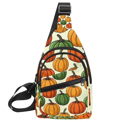 Sac à dos à bandoulière de voyage et randonnée design multicolore Helloween Pumkins_117