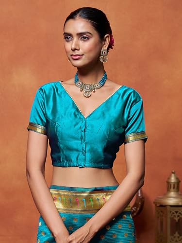 Image of EthnicJunction Women's Silk Blend Woven Paithani saree With Blouse Piece | Wedding Saree | Heavy Saree