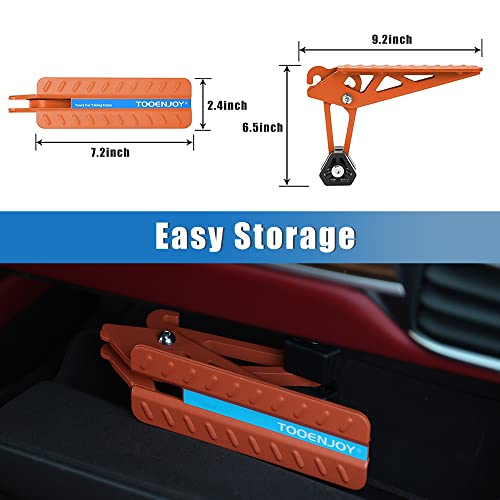 Tooenjoy Universal Fit Car Door Step, Foldable Roof Rack Door Step Up On Door Latch, Both Feet Stand Pedal Ladder, Easy Access To Rooftop For Most Car, Suv, Truck, Max Load 400 Lbs(Orange #TOP4