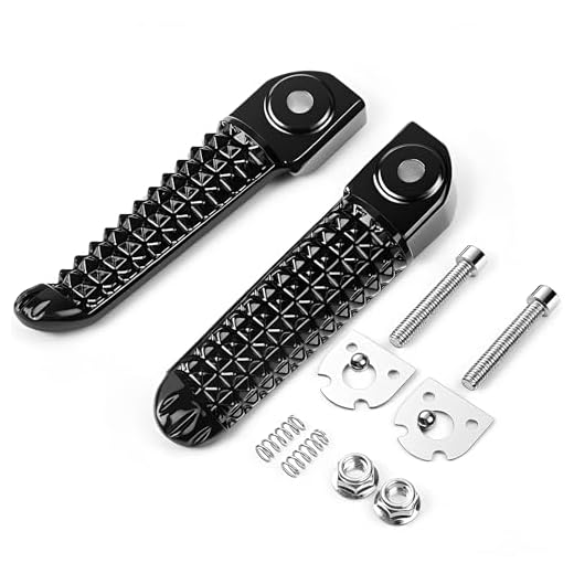 TCMI Yamaha Motorcycles Footrests Rear Foot Pegs For Yamaha YZF R1 2002-2014 and Yamaha YZF R6 2003-2017; Black