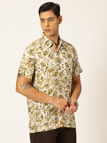 Image of Thomas Scott Men's | Printed | Half Sleeve | Regular Fit | Cotton Rayon | Spread Collar | Casual Shirt