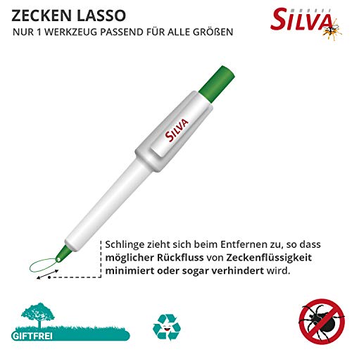 Silva® Zeckenlasso [SCHMERZFREI] - Zeckenschlinge zur sicheren & effektiven Zeckenentfernung - Giftfreier Zeckenentferner für Mensch, Hunde & Katzen - Zeckendreher Hygienische & Einfache Anwendung