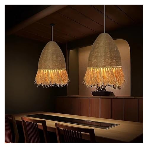 Lámpara colgante retro de ratán premium con sofisticadas luces LED 4