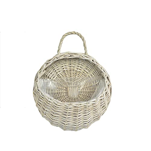 SHRIGM Geflochtener Hängekorb, Garten Rattan Hängekörbe Weide...