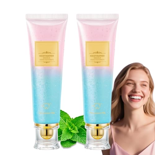 2PCS Whitening Toothpaste Niacinamide Teeth Whitening Toothpaste for Stain Removal Deep Cleaning & Enamel Care Daily Complete Care for Bright Teeth Fresh Breath