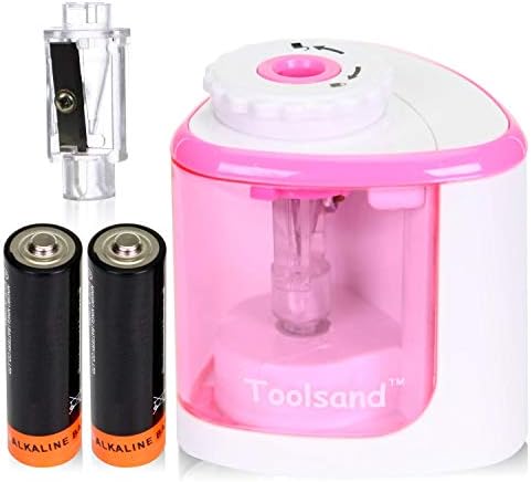 Electric Pencil Sharpener, Battery-Powered, Batteries Included, High-Speed Automatic, Best for Colored, No. 2 Wood Graphite Pencils, Home Office School Classroom Adults Kids, Straight Blade (Pink)