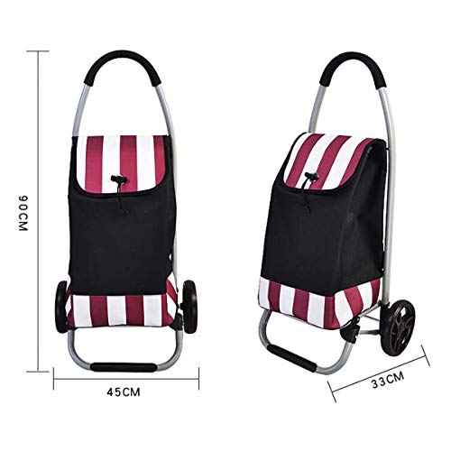 Zusammenklappbarer Einkaufswagen, leicht, wasserdicht, Lebensmittel-Rollwagen mit Schwenkrollen, Einkaufstrolley, kein… – Bild 6