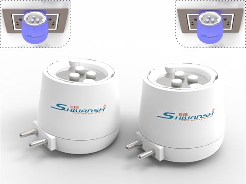 Image of SHIVANSH TECHNOLOGY Kapoor Dani Electrical Camphor Diffuser Burner | Aroma Diffuser for Home Electric, Essential Oil Diffuser with Night Lamp (Blue Light Pack of 2)