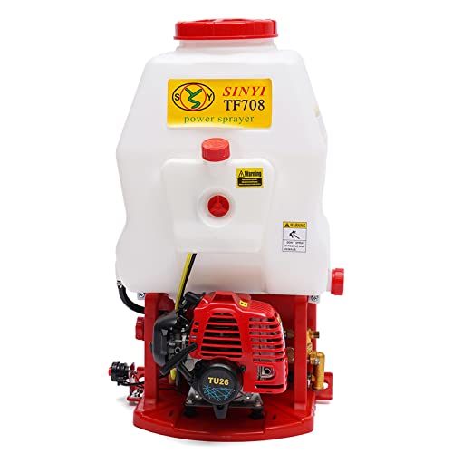Donened Pulverizador a presión de 20 L, motor de 2 tiempos, pulverizador trasero ajustable, universal, con encendido CDI para parques, patios, etc