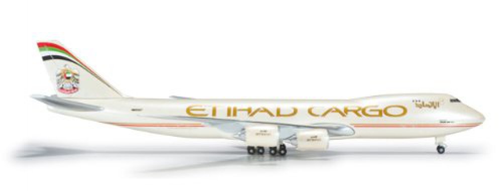 Daron Herpa Etihad Cargo 747-8F Reg#N855GT Diecast Aircraft (1/500