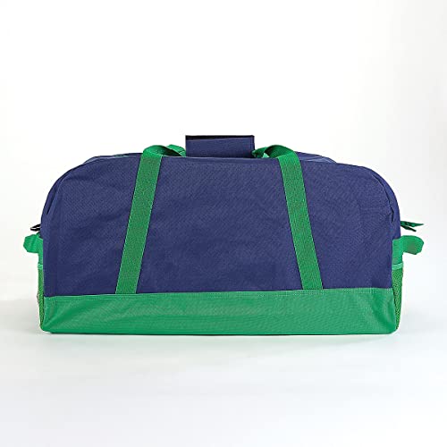 Lillian Vernon Navy and Green Personalized Medium Duffel Bag for Kids - Sports and Activities, Luggage, 11" x 12" x 23"W4