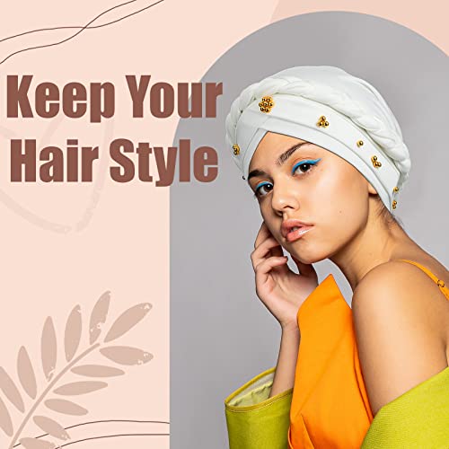 Image of 6 Pieces Turbans for Women Turban Head Wraps for African Black Women Headscarf Cap Beanie Wrap Braided
