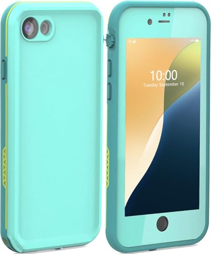 Waterproof Case for iPhone 7 for iPhone 8 Se 2nd Se 3rd - Shockproof Dust Proof Case Buitt in Screen Protector Teal