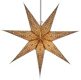 GURU SHOP Faltbarer Advents Leucht Papierstern, Weihnachtsstern 60 cm - Luminea Gold