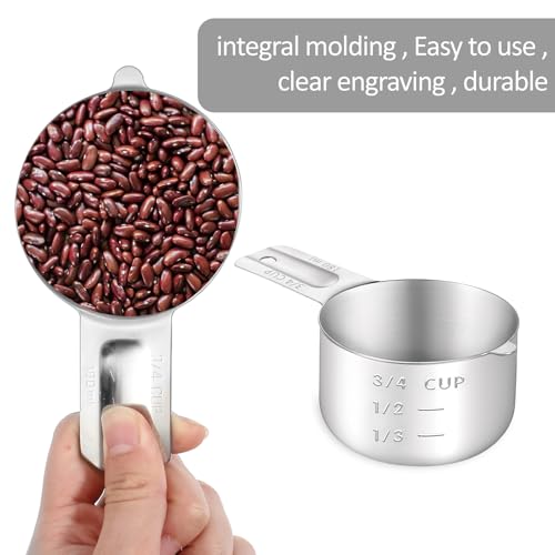 Vaso medidor 3/4 taza acero inoxidable 180 ml miniatura 5
