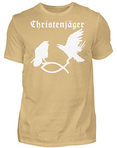 T-Shirt Hugin et Munin Odin's Raben Homme beige vêtement mythologie nordique M