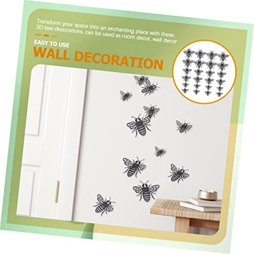48Pcs And Bee D For Animals Decals Stickers Diy Wall Art Crafts Party Background Decor Hollow Decorative Bumblebee Peel Black Wedding Mural Supplies Inspirational Stick Room #TOP6