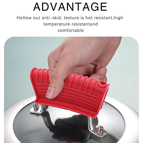 2 Pairs Cast Iron Pot Assist Handle Covers, Non Slip Pot Holders With High Heat Resistance For Griddles Casserole Metal Frying Pans Aluminum Cookware(Red And Blue) #TOP2