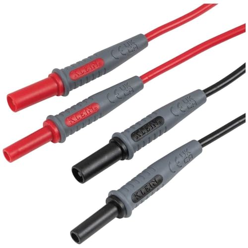 Image of Klein Tools 69359 Lead Adapters, Attach to Alligator Clips, Outlet Tabs /Prongs, for All Meters with Banana-Type Connectors, 3-Foot Pair