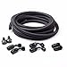 SUNROAD 6AN 12Ft Universal Braided Oil Fuel Line Hose Stainless Steel Nylon with 6PC AN-6 Swivel Hose Ends & 2PC AN-6 to AN-10 Fuel Tank Fitting Adapters Kit-Black