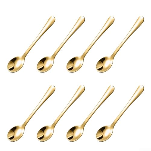 Honseadek 8 mini cucharas de acero inoxidable para especias más azúcar más miel 304 utensilios pequeños de grado alimenticio para cocina, hornear, sal y café