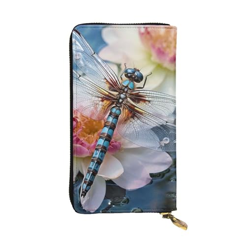 Portefeuille femme en cuir de qualité supérieure au motif libellule élégant