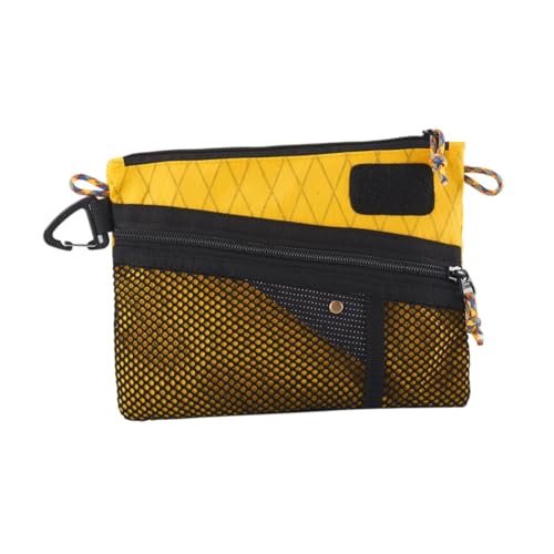 Carrying Bag Small Pocket Pack Portable Water-resistant Versatile Storage Bag Coin Purse for Outdoor Activities Traveling, Yellow
