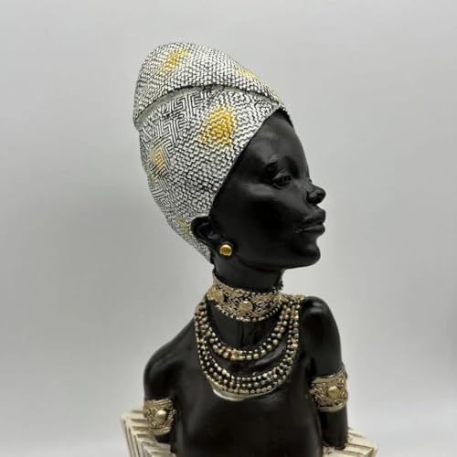 Figura Decorativa Africana Estatua Busto Tradicional 13 Pulgadas miniatura 6