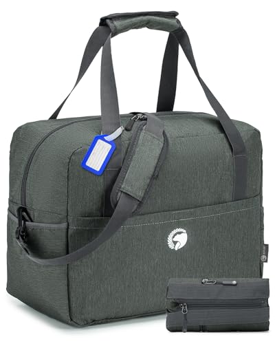Nixjoro 40x30x20 cm Travel Bag Gym Duffle Bag with Wet Pocket, Lightweight Carry on Weekender Duffel Hospital Bags for Labor,Grey Green
