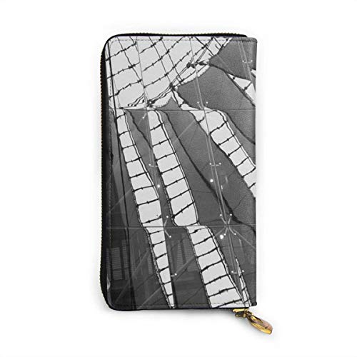 Preisvergleich Produktbild JHGFG Architektur Gebäude Deutschland Fassadenfenster Moderne echte Lederbrieftasche Lange Damen Geldbörse Handtasche Multi Kartenhalter Organizer Für Frauen Personalisiert