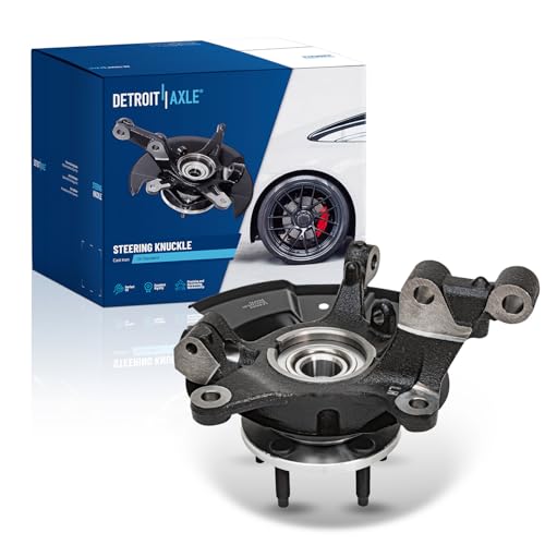 Image of Detroit Axle - Front Left Steering Knuckle for 2011-2014 Ford Edge 2011-2015 Lincoln MKX, Driver Side Steering Knuckle & Wheel Bearing Hub Assembly 2012 2013 Replacement