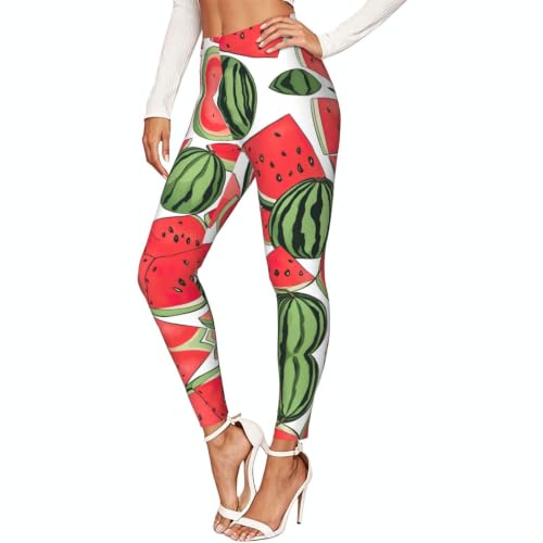 Leggings rojos de sandía para mujer con tejido ultra suave para entrenar sin rozaduras