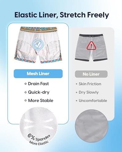 Image of maamgic Mens Swim Trunks 5 Inch with Mesh Lining, Quick Dry Mens Bathing Suit, Swim Shorts for Swimming and Beach