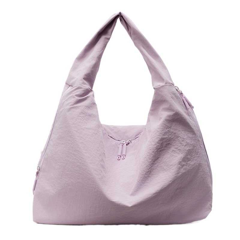 Women's Slouchy Crescent Hobo Bag Small Nylon Draped Tote Shoulder Dumpling Moon Bag Work Travel Handbags - Main Image