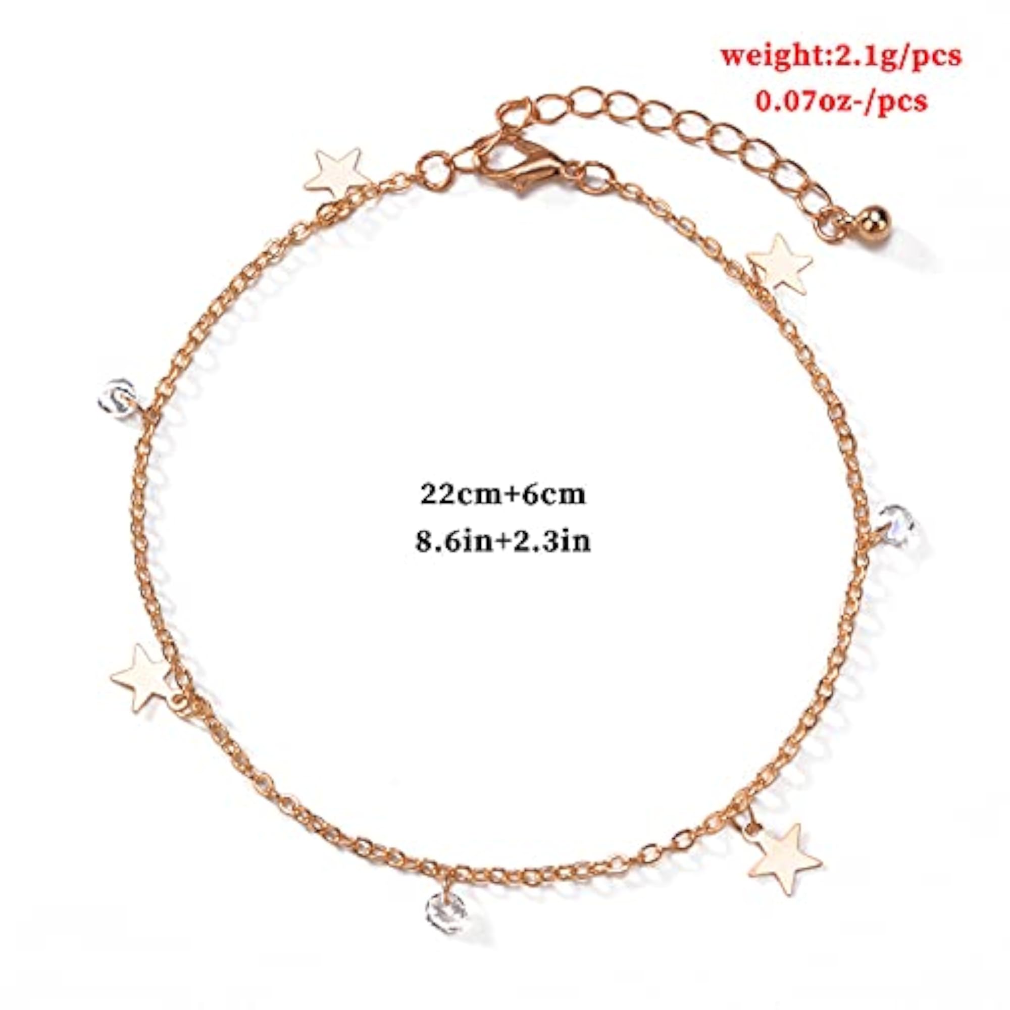 Personalized Trendy Adjustable Alloy Anklet Bracelet with Delicate Pendant