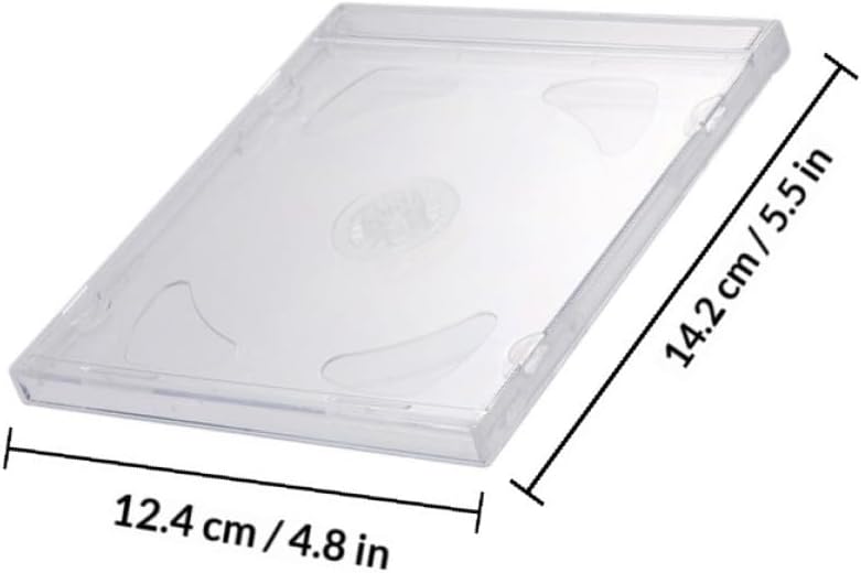 Ciieeo 25pcs Cd Cases Hard Plastic DVD Storage Boxes for Media Organization Double-Sided Design for Easy Access to and DVDs for Home Use
