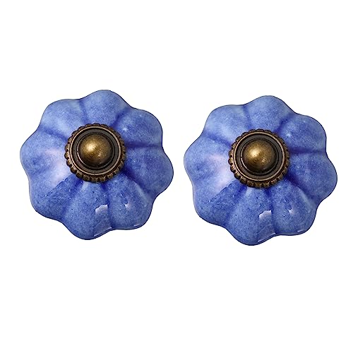 TOBBOMEY Vintage Knobs Porcelain Cabinet Handles Zinc Alloy for Kitchen Furniture and Wardrobe